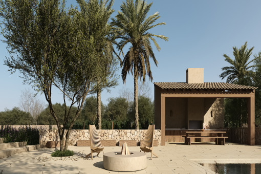 Outdoor kitchen close to the pool