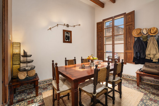 Light-flooded dining area