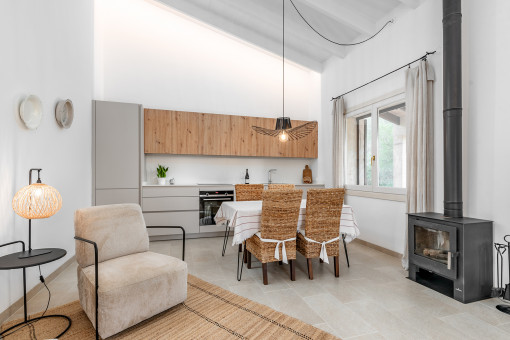 Dining area and kitchen