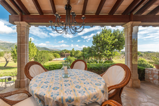 Covered terrace with a view