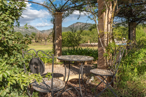 Seating with mountain views