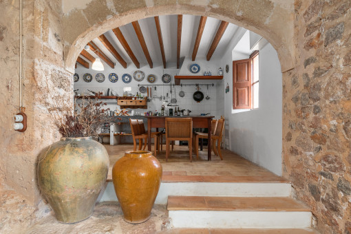 Country kitchen with dining area