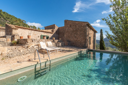 Pool with mountain views