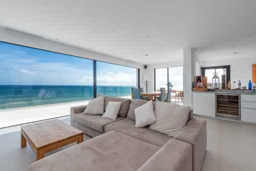 Living area with superb sea views