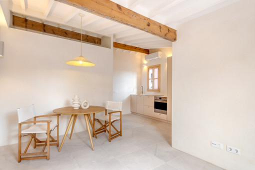 Dining area and kitchen