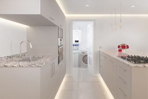 Modern kitchen and utility room