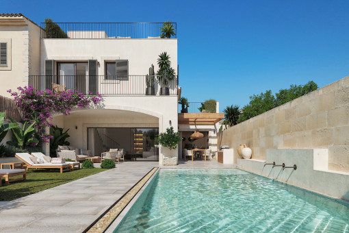 First-class, newly-built town-house with pool and roof terrace in the heart of Ses Salines