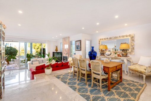 Elegant living and dining area