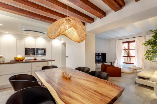 Dining area and kitchen