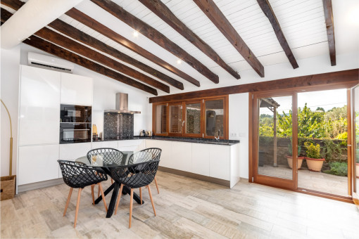 Dining area and kitchen