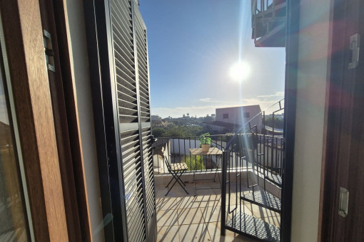 View to the rooftop terrace